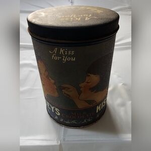 A Kiss for You Decorative Tin Canister - Black Vintage-Style Storage